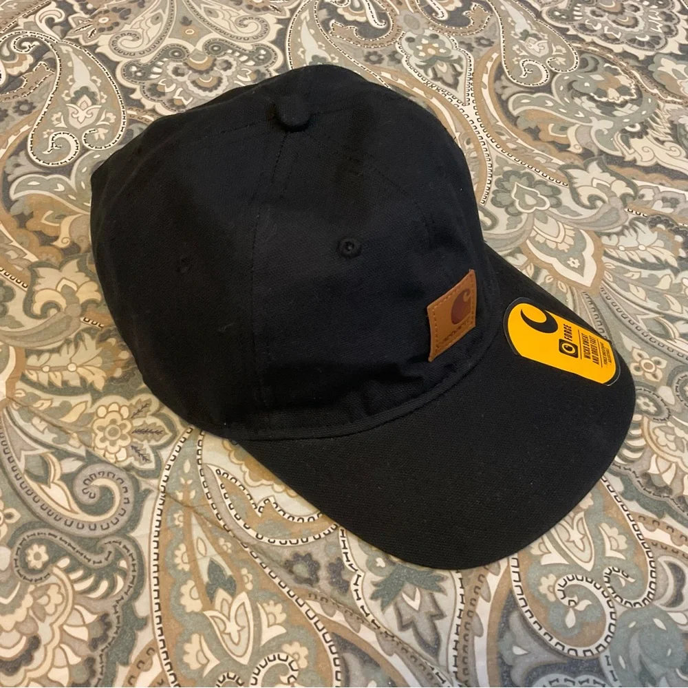 NWT Carhartt Canvas Mesh Leather Logo Back Quality Graphic Hat.